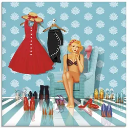 Artland Glasbild »Ich habe nichts zum anziehen«, Mode, (1 St.), in verschiedenen Größen Artland Farbe Bild(er): bunt