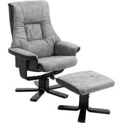 HOMCOM Relaxsessel mit Hocker Mikrofaser (100% Polyester)