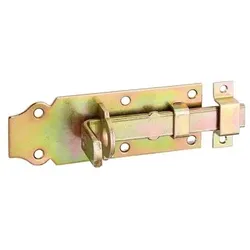 Schlossriegel,m.flachem Griff,gerade,m.Schlaufe,disp.,Platte LxB100x44mm