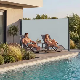 Tectake Seitenmarkise 300 x 180 cm grau Polyester