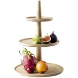 APS Etagère 3-stufig, Ø 17/25/30 cm, H: 42 cm, Antirutschfüße, Eichenholz (geölt)