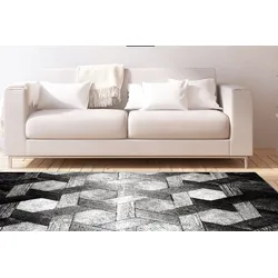 Teppich BRUNO BANANI "Janor" Gr. 4, silber (silberfarben), B:160cm H:14mm L:230cm, Kunstfaser, Teppiche, Kurzflor, pflegeleicht, weich