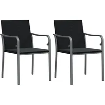vidaXL Gartenstuhl 56 x 59 x 84 cm schwarz 2 St.
