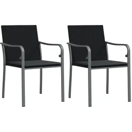 vidaXL Gartenstuhl 56 x 59 x 84 cm schwarz 2 St.
