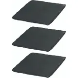 Novaliv 3x Schieferplatten I quadratisch I 20x20x0,5 cm I Sushi Platte Steinteller Schieferplatten Set Schiefer Servierplatten deko Buffet Platten