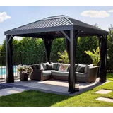Sojag Kiruna 1012 | Metall Gartenpavillon mit Moskitonetz | 3x3,5 m - Schwarz