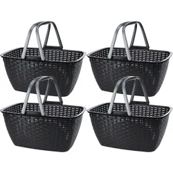 4x Einkaufskorb Tragetasche Korb 43x30x21,5cm Kunststoff 23L Tragegriffe Einkaufen