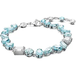 Armband SWAROVSKI "GEMA, 5666018" Gr. M, bunt (metallfarben, kristallweiß, blau, kristallweiß, blau), Armbänder, Damen, M, Metall, mit Swarovski Kristall