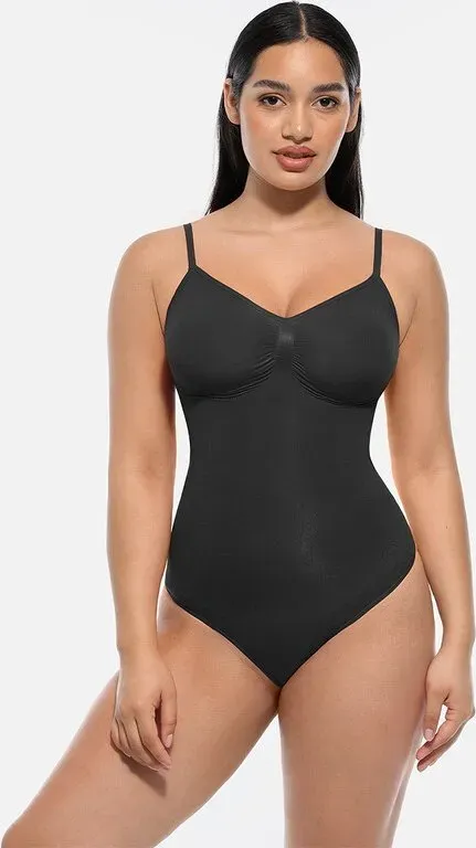 Feelingirl Bauchkontrolle, strammer, nahtloser Body, 3XL/4XL, Schwarz