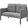 [en.casa] Sofa, + Bettsofa, Sofa Reichling 2-Sitzer Grau 2-Sitzer