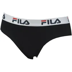 FILA Damen Strings, Vorteilspack - Regular Waist, breiter Logo-Bund, Baumwolle, einfarbig schwarz M 2 Strings (1x2P)