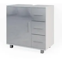 Vicco Waschbeckenunterschrank 60 x 60,8 x 33 cm Weiß Hochglanz