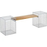 Gabiona 2-Gabionenbank Teak 45 cm x 60 cm x