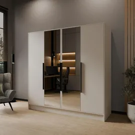 WFL GROUP Drehtürenschrank Mono Lux 200 x 200 x 51 cm Beige