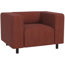 s-style möbel Sessel Gustav Cord 70 x 70 x 70 cm Rot mit Wellenfederung