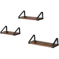 VASAGLE Wandregal 30 x 12 x 11 cm Braun-Schwarz