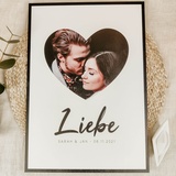 Elbeffekt Herz Liebe Holzbild - Foto Geschenke - personalisierbar zum Hinstellen/Aufhängen optional beleuchtet Paar Geschenke, Liebe - personalisierte Geschenke