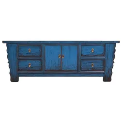 OPIUM OUTLET Möbel Kommode Schrank Sideboard Lowboard 35208-1 blau asiatisch chinesisch orientalisch