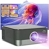 Mini Beamer 4k Heimkino [Autofokus/Trapezkorrektur], Mini Projektor Smart, Projector 4K Kurzdistanz Beamer Handy, 25000 Lumen, 1080P Full HD, WiFi 6 Bluetooth Android 9.0