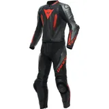 Dainese Laguna Seca 5 S26, Lederkombi 2tlg. - Schwarz/Grau/Neon-Rot - 50