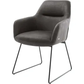 DeLife Polsterstuhl Pejo-Flex Mikrofaser Anthrazit Vintage Taschenfederkern