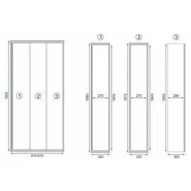 REA Duschtür Alex 90 Black