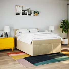 vidaXL Boxspringbett 140 x 200 cm Creme