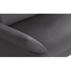 HIMOLLA Eckcouch Leder 2-Sitzer Schwarz