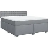 vidaXL Boxspringbett mit Matratze Hellgrau 180x200 cm Stoff