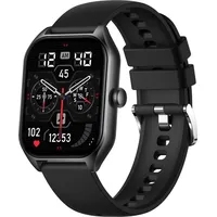 Damen Herren 1,85 Zoll Fitness Tracker Uhr Anrufe Schrittzähler Herzfrequenzmesser mit Blutdruckmessung Schlaf Musik Benachrichtigungen Android IOS - Schwarz