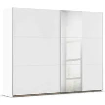 Rauch Schwebetürenschrank RAUCH "Kleiderschrank Garderobe TOPSELLER AURELIO mit 3 Ausstattungsvarianten", weiß (alpinweiß), B:261cm H:210cm T:59cm, Holzwerkstoff, Schränke, Schwebetürenschrank, 3 verschiedene Ausstattungsvarianten Griffe aus Metall MADE IN