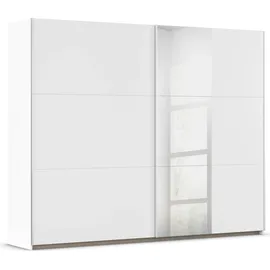 Rauch Schwebetürenschrank RAUCH "Kleiderschrank Garderobe TOPSELLER AURELIO mit 3 Ausstattungsvarianten", weiß (alpinweiß), B:261cm H:210cm T:59cm, Holzwerkstoff, Schränke, Schwebetürenschrank, 3 verschiedene Ausstattungsvarianten Griffe aus Metall MADE IN