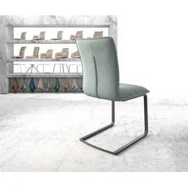 DeLife Freischwinger Maddy-Flex Stripes Mint Freischwinger flach Schwarz, Esszimmerstühle