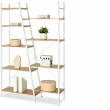 Compleo Bücherregal Blumenständer, Loft design, Breite: 120 cm, Leiterregal braun