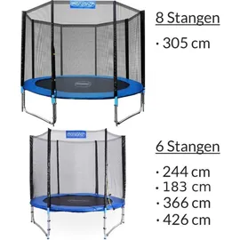 monzana Netz Sicherheitsnetz Trampolin Ø 183 inkl. Karabinerhaken UV-beständig Außenbefestigung optimaler Schutz - Trampolinnetz Trampolinschutz