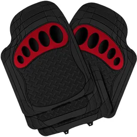 Woltu Universal Auto Fußmatten Gummimatten Zuschneidbar Schwarz/Rot