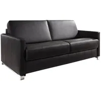 Bali Schlafsofa Messina, Schwarz, Leder, Echtleder, Rindleder, 2-Sitzer, 185x84x100 cm, Typenauswahl, Lederauswahl, Stoffauswahl, Armteilvarianten, Hocker erhältlich, Wohnzimmer, Sofas & Couches, Sofas, Ledersofas