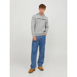 JACK & JONES Logo Kapuzenpullover Light Grey Melange S