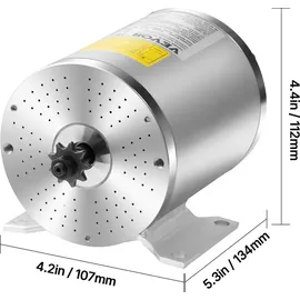 Vevor 1800 W Elektrischer Bürstenloser Gleichstrommotor-Bausatz, Elektromotor – 48 V 4500 U/min Motor mit verbessertem Drehzahlregler, Gasgriff-Bausatz für Go Karts, E-Bikes, Motorräder, Roller