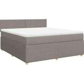 vidaXL Boxspringbett mit Matratze Taupe 180x200 cm Stoff
