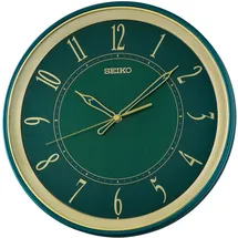 Seiko QXA834M Wanduhr Quarz mit Leisegang Grün/Goldfarben