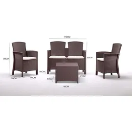 Dmora Lounge-Set 7-tlg. Braun