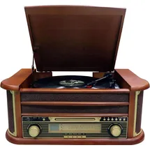 Cyberlux Nostalgie Holz Plattenspieler Braun