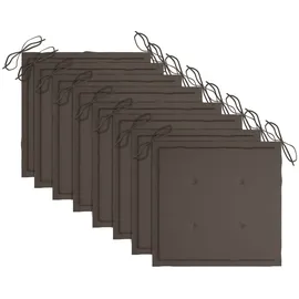 vidaXL Stapelbare Gartenstühle mit Kissen 59 x 95,5 x 26 cm taupe 8 St.