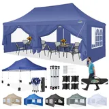 COBIZI Pavillon Partyzelt 3x6 wasserdicht stabil, Faltpavillon 3x6m mit 6 Seitenwänden, Upgrade-Hochdach und Tragetasche, Gartenpavillon für Party im Freien, Hochzeiten, Fest, UV 50+