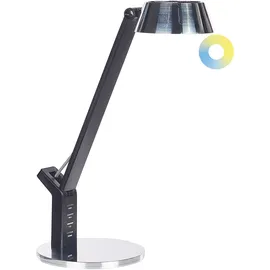 Beliani LED-Schreibtischlampe Silber Metall mit USB-Port Dimmbar Verstellbarer Schirm Helligkeitsregulierung Modern Büro Ausstattung Arbeitsleuchte