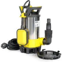 Wiltec 3 in 1 Flachsauger Tauchpumpe Edelstahl 550 W 12500 l/h mit Schwimmer