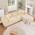 COMHOMA Eckcouch Cordstoff 2-Sitzer Beige