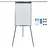 Relaxdays Flipchart Whiteboard magnetisch, höhenverstellbar, Dreibein, Stifteablage, Alu-Rahmen, HB: 100x70 cm, schwarz