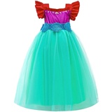 Lito Angels Kleine Meerjungfrau Prinzessin Arielle Kleid Kostüme Verkleidung für Kinder Mädchen Größe 3-4 Jahre 104, Rot Grün
